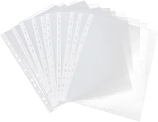 MAGICLULU Fichário Pasta 100Pcs Folha De Cartão Fichário Protetor De Página De Plástico Protetores De Documentos Fichário Mangas Protetor De Arquivo Transparente Película Protetora