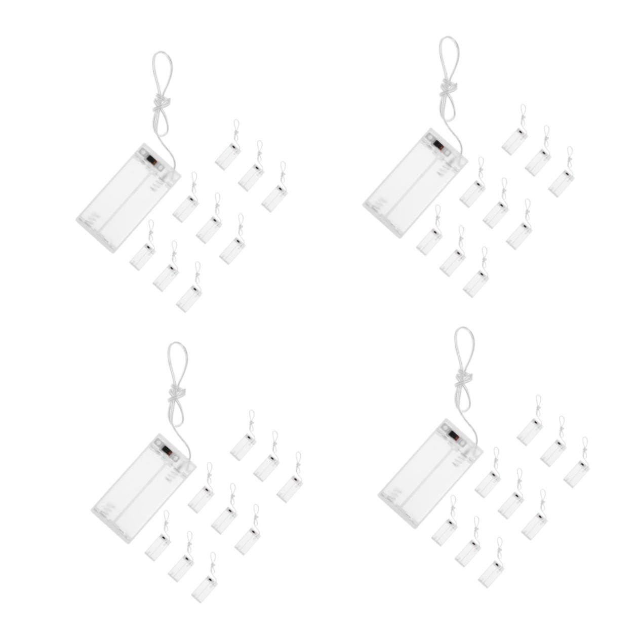 BESPORTBLE 4 Sätze Lichterketten-batteriekasten Batteriegehäuse Aus Kunststoff Leerer Batteriehalter Aa-batteriegehäuse Batteriefach Praktischer Batteriehalter Transparent Abs 10 Stück * 4