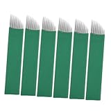 DECORNIJIA 50 Stück Microblading Augenbrauen Nadeln Edelstahl Klinge Einzeln Verpackt Grün Professionelles Permanent Make-up für Präzises Augenbrauen-styling