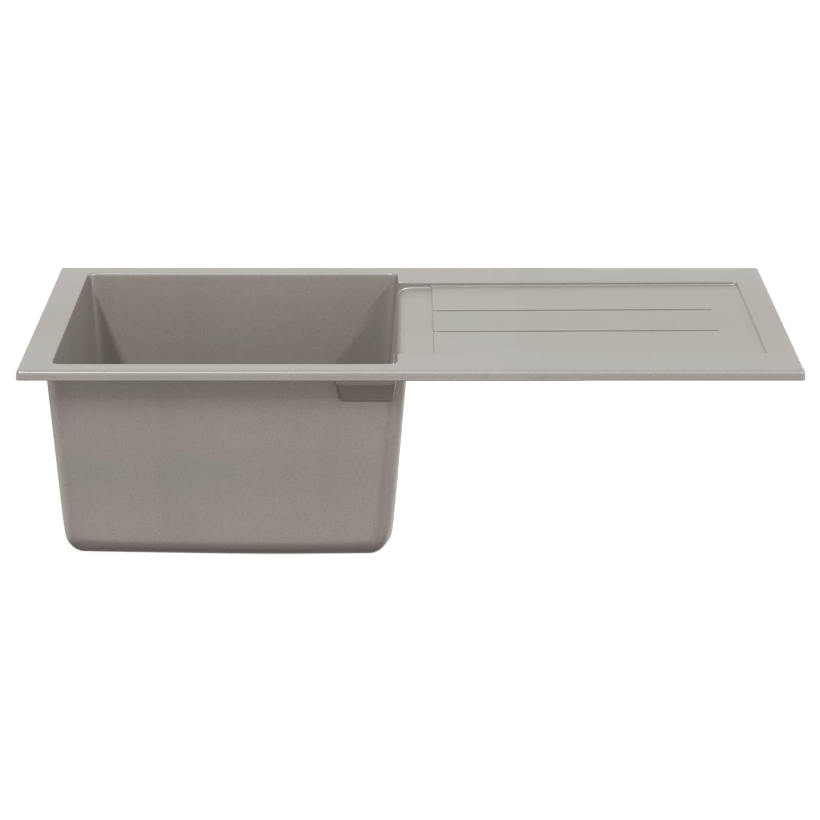 Lavabo gris 780 x 500 mm 80% cuarzo 20% resina empotrada fregadero con escurridor cesta colador desagüe para cocina, camping, autocaravana jardín