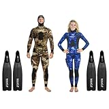 MAKO Freedive Hunter Freediving Fins Fixed Blade Long Fins – Comfortable Foot Pocket – Lightweight & Durable – Great for Beginners & Intermediate Freedivers – Size 8-9