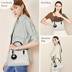 IGOLUMON Handtasche Damen Mittelgroß Tasche Leder Henkeltasche Damen-Henkeltaschen Tote Bag Handtaschen Taschen Schultertaschen Umhängetasche Schultertasche Damenhandtaschen Beige – Bild 4