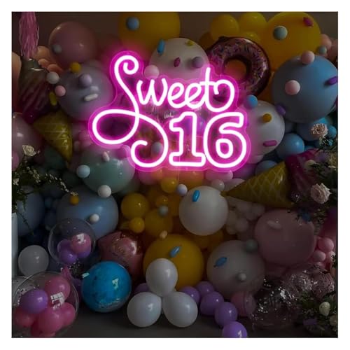 Néon Sweet 16 LED variable idéal pour illuminer une fête d'anniversaire - 3