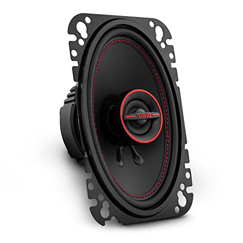 DS18 GEN-X4.6 Coaxial Speaker - 4x6, 2-Way, 135W Max, 45W RMS, Black Paper Cone, Mylar Dome Tweeter, 4 Ohms - Clarity Unparalled by Other Speakers in Their Class (2 Speakers)