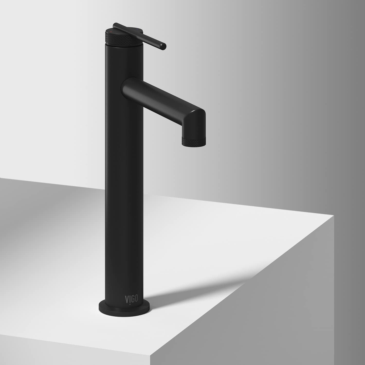 VIGO Sterling 11'' H Single Handle Single Hole Bathroom Vessel Faucet in Matte Black-VG03032MB
