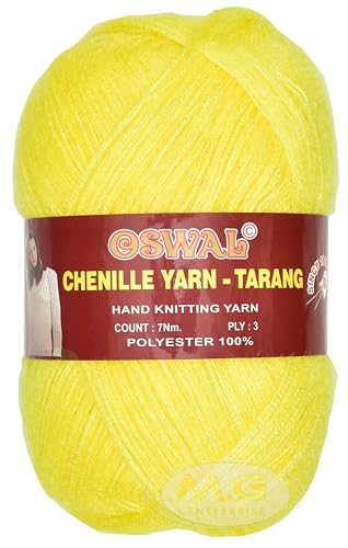 Image of M.G ENTERPRISE Knitting Wool Yarn, Soft Fancy Feather Wool Kacha Pila 400 GMS Best Used with Knitting Needles, Soft Fancy Wool-BF Art-HFI