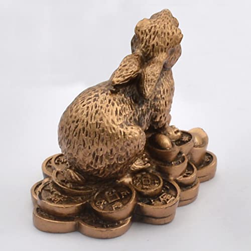 Estatua decorativa de conejo Feng Shui miniatura 4