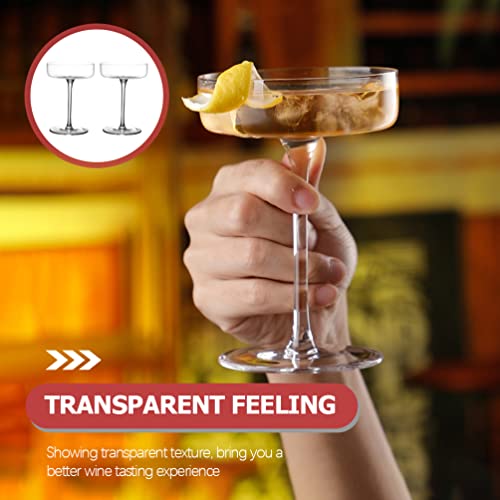 YARNOW Clear Coupe Glasses Conjunto de 2 Copos de Cupê de Champanhe Copos de Coquetel Clássicos para