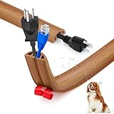 配線カバー 配線モール 配線隠し ケーブルカバー PVC 柔らかい 難燃素材 モール 配線カバー ケーブルカバー 床 燃えるのを防ぐ コードカバー 通気性 絶縁 粘着式 コード隠し 完璧なフィット感 両面テープ 溝の幅を広げる より多くの電線を収容する など配線整理用 宅環境に オフィス、倉庫、工場に適用, イエロー木目調-2M