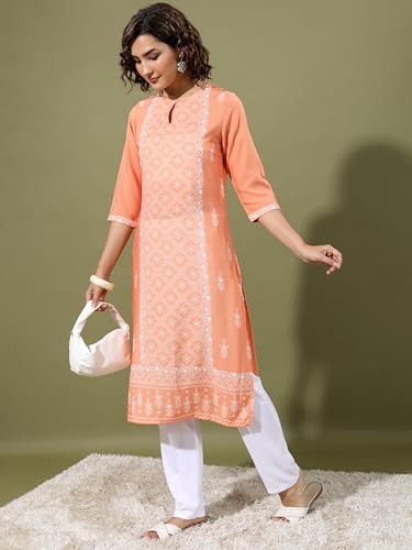 Image of Vishudh Women's Kurta | Regular Fit | Trendy Ethnic Top for Everyday Comfort