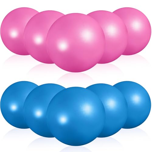 Image of Aoriher 10 Pack 9 Inch Small Pilates Ball Bulk Mini Exercise Ball Portable Non-Slip Workout Yoga Balls with Air Pump for Stability, Barre, Fitness, Balance, Physical &Core, Gym Home Office Use