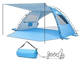 Purebox Beach Tent Sun Shelter - 2/3/4 Person UPF 50+ UV Tents with Canopy, Easy Setup Lightweight Beach Shade Tent, Portable Beach Cabana Sun Shade Shelter