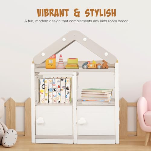 Image of BAYBEE Storage Organizer for Kids Room, Multi-Purpose Baby Almirah & Kids Cupboard for Clothes, Toys & Books, Wardrobe & Storage Cabinet, Baby Bookshelf & Toy Storage Rack for Playroom
