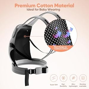 Menlonigt Ergonomic Baby Carrier Newborn to Toddler (7-44 lbs), Lightweight Infant Carrier with Windproof Cover & Bottle Bag, All-Position Toddler Carrier for Hands-Free Parenting — photo 6 of 6