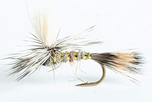 Blue Wing Olive Hare's Ear Parachute Dry Fly, 6-Pack (14)