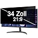 PYS Blickschutzfolie Monitor 34 Zoll Sichtschutz für Monitor 21:9 Seitenverhältnis, Anti-Blaulicht Blendfrei Abnehmbare 34" Bildschirm Sichtschutzfolie Blickschutzfilter Sichtschutzfilter