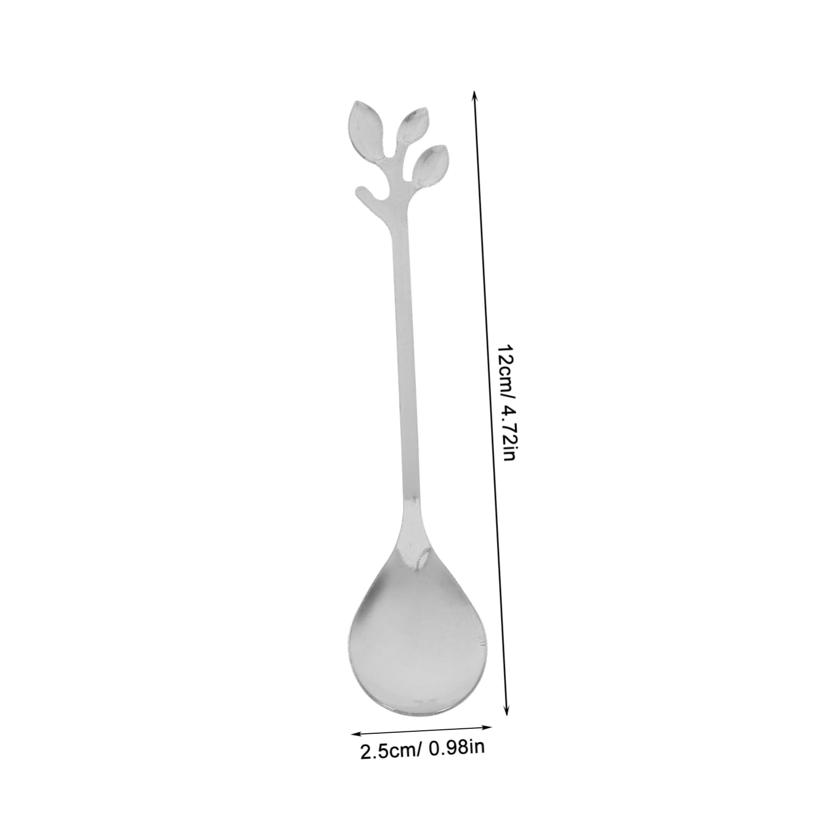MUCKLILY 20Pcs Leaf Shaped Stainless Steel Teaspoons Multi Function Stirring Spoons for Coffee Desserts and Cocktails Long Handle Design for Enhanced Mixing Experience