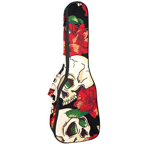 Housse pour ukulélé avec motif tête de mort en sucre et rose 10 mm – Rembourrage épais de 53,3 cm – Avec sangles… - Les Beatles, Paul McCartney, John Lennon, RIngo Starr, George Harrison Housse pour ukulélé avec motif tête de mort en sucre et rose 10 mm - Rembourrage épais de 53,3 cm - Avec sangles…