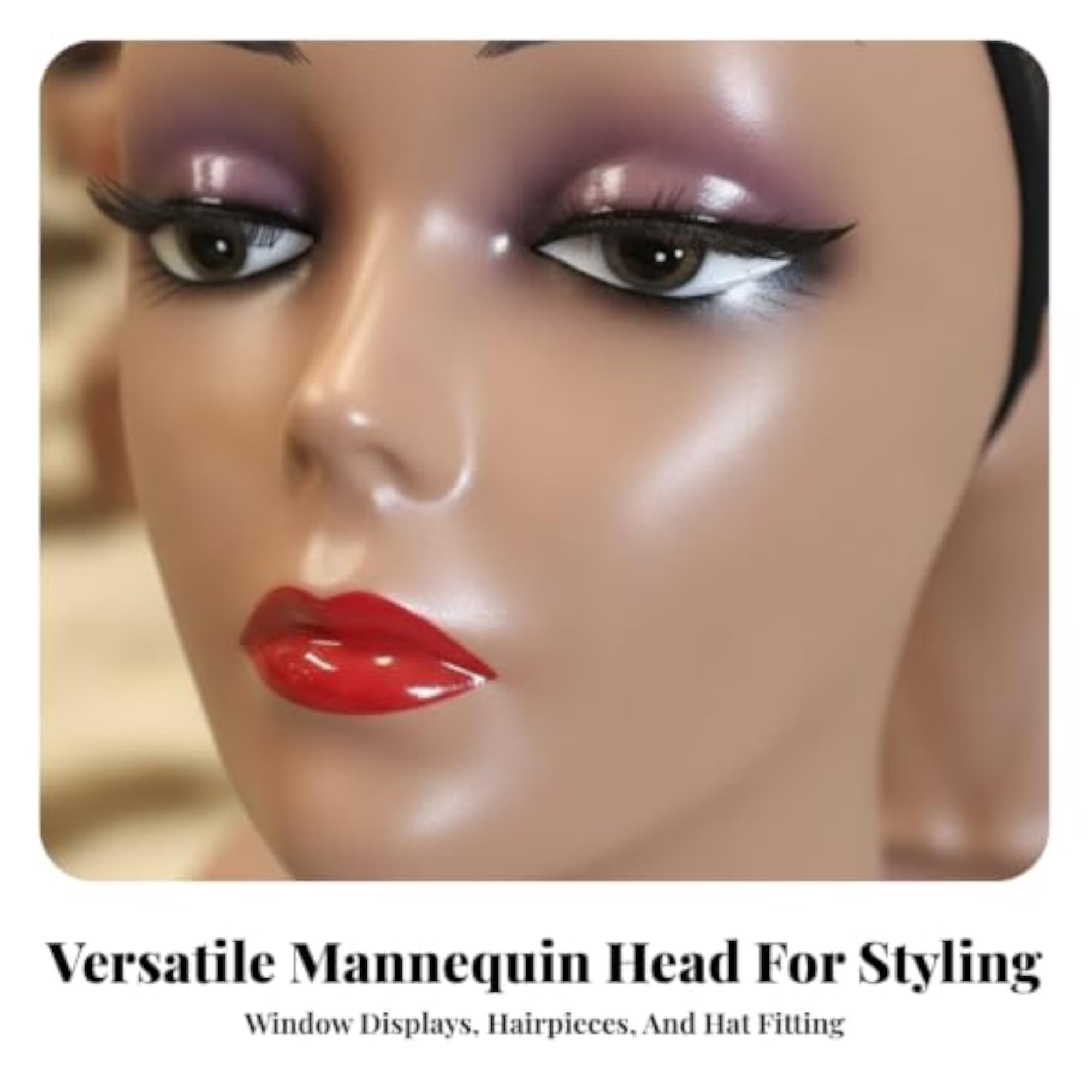 Glossy Bust Display with Base, Professional Use