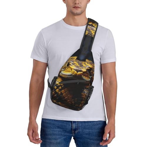 Bolso Sling Bag cruzado estampado serpiente amarillo miniatura 2