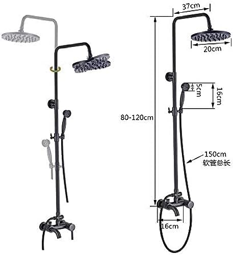 Robinet de douche effet pluie noir anticalcaire mitigeur - 6