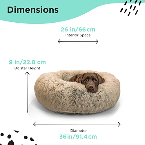 Best Friends By Sheri The Original Calming Donut Cat And Dog Bed In Shag Fur Taupe, Large 36X36 #TOP2