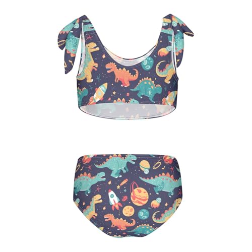 Wusikd Dinosaurs Floating Girls Swimsuits Two Piece Space Planets Rocket Swimwear Bikini Set for for Girls Size 3T2