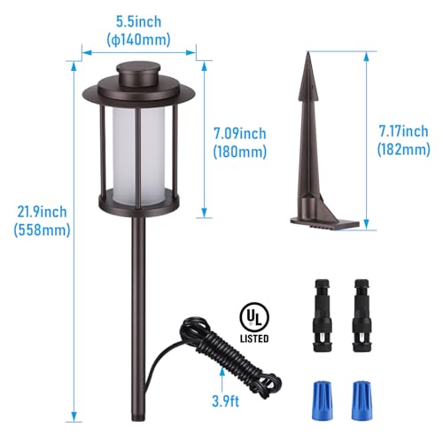 Image of LEONLITE 6-Pack 21.9 Inch 5CCT Low Voltage LED Landscape Path Lights 300LM
