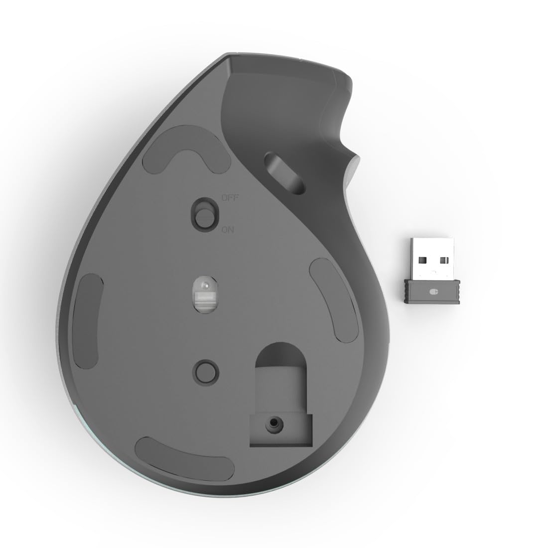 Hama Mouse verticale ergonomico destro senza fili e Bluetooth 'EWM-700R' (Multi-dispositivi, Rechageable USB C, Illuminazione RGB, Sensore Blue Wave 2400 dpi, Crittografia AES-128) Grigio