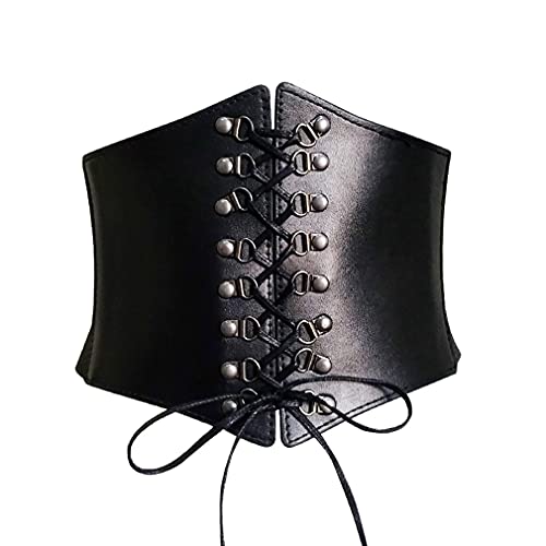 Belt Girdle Women Girdle PU Waistband Dress Accessary Shapewear Belt Corset Black