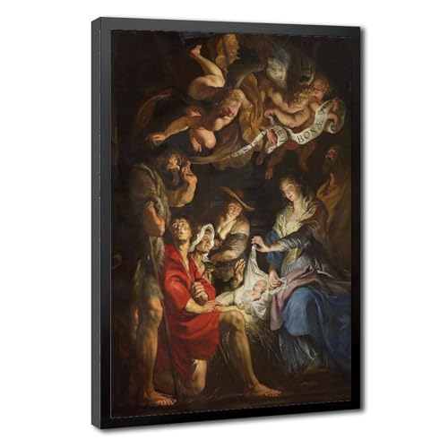 Impression sur toile Adoration des bergers Rubens tableau salon 61x91 cm