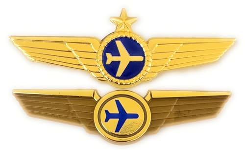 Airlines Pilot Captains Wings Pin and Junior Flight Wings Pins Badges