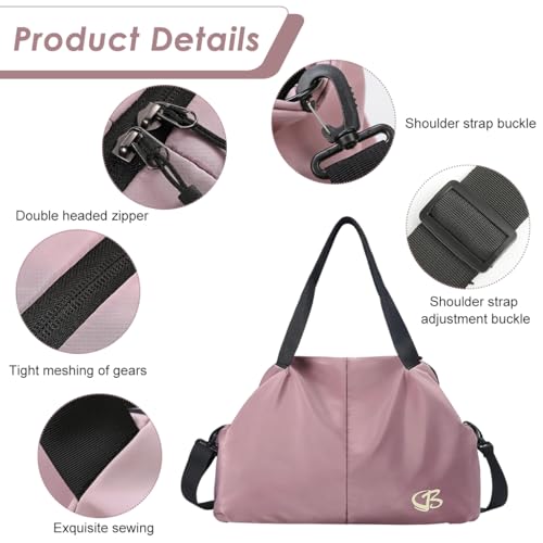 Image of PALAY Gym Bag for Women Light Purple Sports Duffle Bag with Wet Compartment Carry On Overnight Weekend Travel Bags Lightweight Waterproof Luggage Bags for Women