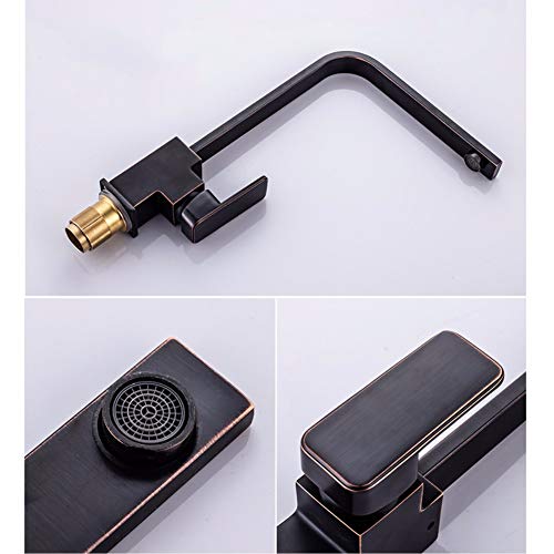 Robinet cuisine en cuivre Noir B avec commande eau chaude et froide - 4