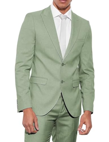 Men's 2 Piece Suits Classic Fit 2 Button Peak Lapel Jacket Blazer Pants Wedding Business Dinner Prom Dress Suit