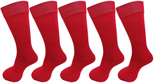 Image of RC. ROYAL CLASS RED PLAIN COTTON SOCKS FOR BOYS /GIRLS (PACK OF 5) FOR ALL AGE GROUPS - SCHOOL SOCKS
