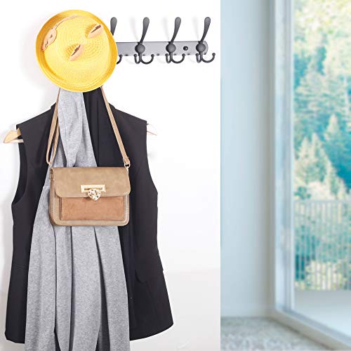 Webi Coat Rack Wall Mounted,5 Tri Hooks For Hanging,Hook Rack,Hook Rail,Coat Hanger Wall Mount For Jacket,Clothes,Hats,Towel,Black,2 Packs #TOP6