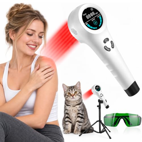 ACGEFIR Cold Laser Therapy Device for Humans & Pets, Handheld LLLT, White | 660nm & 810nm Red Light Technology, Portable Light Therapy Device for Joint & Muscle Comfort, At-Home Use