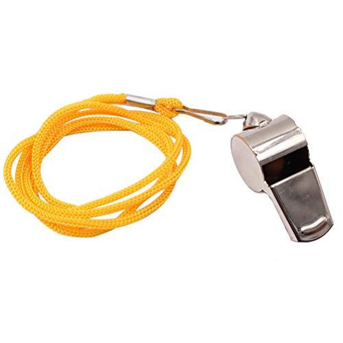 Apito de Aço Inoxidável com Cordão de Aço Inoxidável com Assobio de árbitro Esportivo NUOBESTY para
