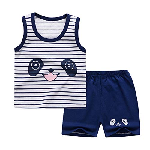 Image of Toddler Boys 4 PCs Tank Top and Shorts Set Summer Sleeveless Cotton Outfit