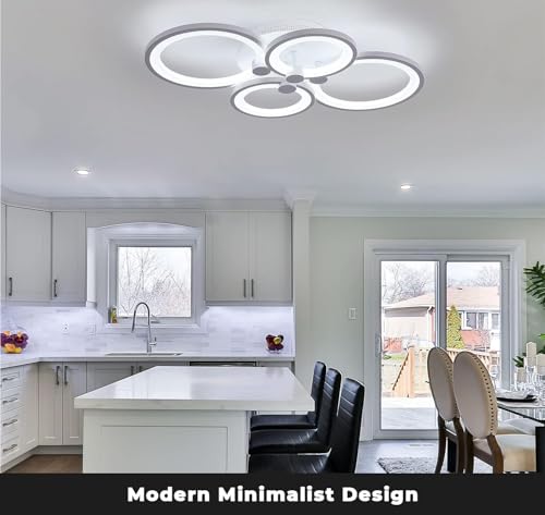 Image of PANCA Ceiling Light for Hall, Minimalist LED Light for Room, Surface Lights, Fancy Lights for Living Room, Chandelier Light, Roof Lights, False Ceiling Light (4 Ring LED Light)