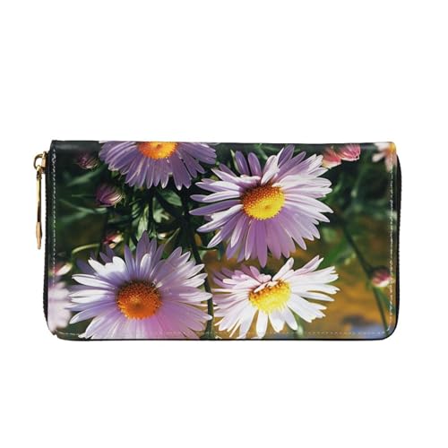 Daisy Plants Women Wallets Leather Zip Around Clutch Purses Waterproof Credit Card Holder With Phone Holder Ladies Travel Coin Purse2