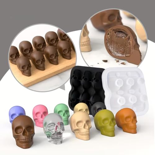 Molde de silicona para cubitos 3D calavera miniatura 6