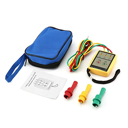 Preisvergleich Produktbild 8030 Tragbares 3-Phasen-Sequenz-Messgerät Multimeter Präsenz-Rotationstester Phasenanzeige Detektor-Messgerät LED Summer-Gelb