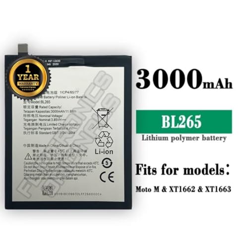 Image of BL265 Battery for Lenovo M XT1662 / XT1663 Battery with 1 Year Warranty *** (Z267)