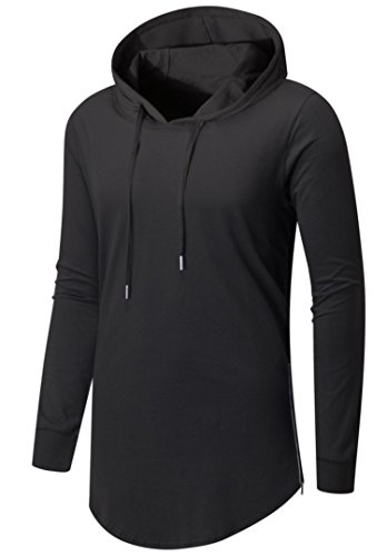 Aiyino Men's Hipster Hip Hop Longline Pullover Hoodies Shirts2