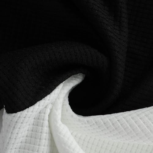 Mens Waffle Knit Shirts Long Sleeve Color Block Tops Casual Muscle Fit Henley T-shirt Lightweight Quick Dry Tee Top2