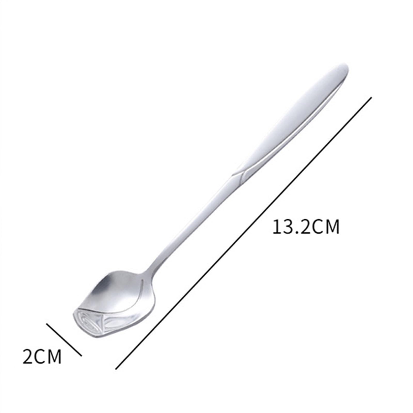 JINGYAN Cuillères à café Long Handle Coffee Spoon Dessert Ice Cream Tableware(Silver)