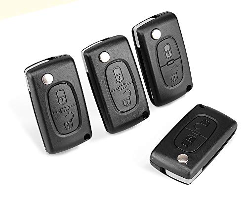 Sleutelbehuizing met 2 toetsen voor Peugeot - Groeven lemmet en batterijvak - Afbeelding 3