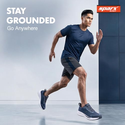 Image of SPARX Sports Running Shoes for Men - Lightweight Breathable Lace-Up Athletic Shoes with Cushioned Comfort, Shock Absorption, Durable Grip, Flexible Sole & Everyday Walking Performance